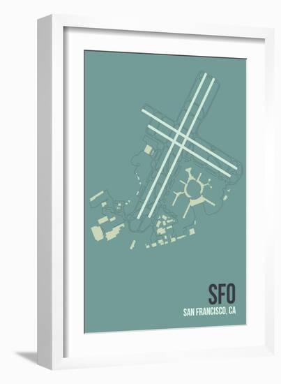 SFO Airport Layout-08 Left-Framed Giclee Print