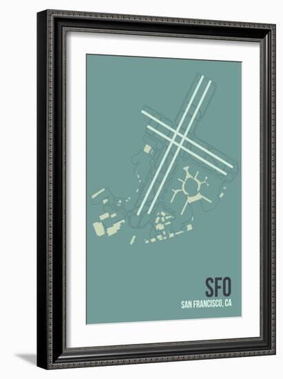 SFO Airport Layout-08 Left-Framed Giclee Print