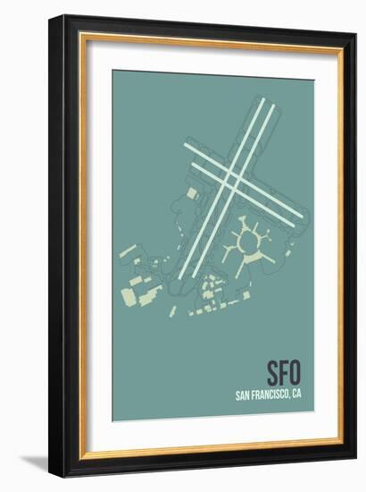 SFO Airport Layout-08 Left-Framed Giclee Print