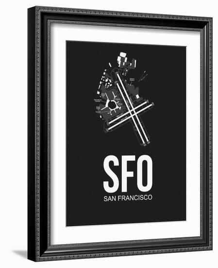 SFO San Francisco Airport Black-NaxArt-Framed Art Print