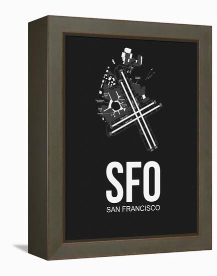 SFO San Francisco Airport Black-NaxArt-Framed Stretched Canvas