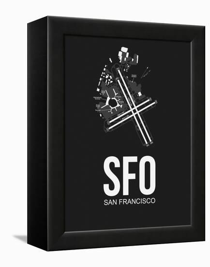 SFO San Francisco Airport Black-NaxArt-Framed Stretched Canvas