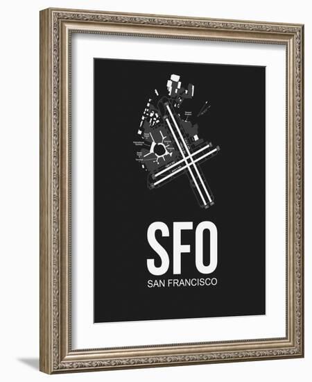 SFO San Francisco Airport Black-NaxArt-Framed Art Print