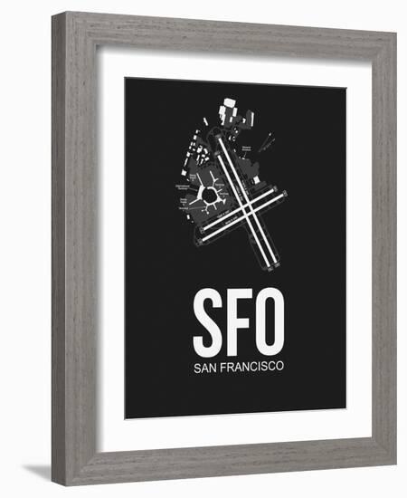 SFO San Francisco Airport Black-NaxArt-Framed Art Print