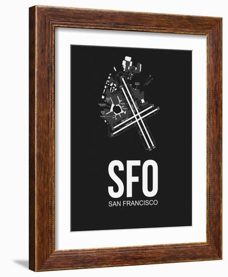 SFO San Francisco Airport Black-NaxArt-Framed Art Print