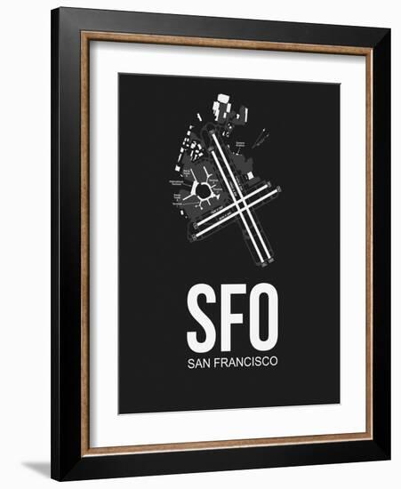 SFO San Francisco Airport Black-NaxArt-Framed Art Print