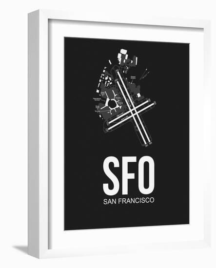 SFO San Francisco Airport Black-NaxArt-Framed Art Print