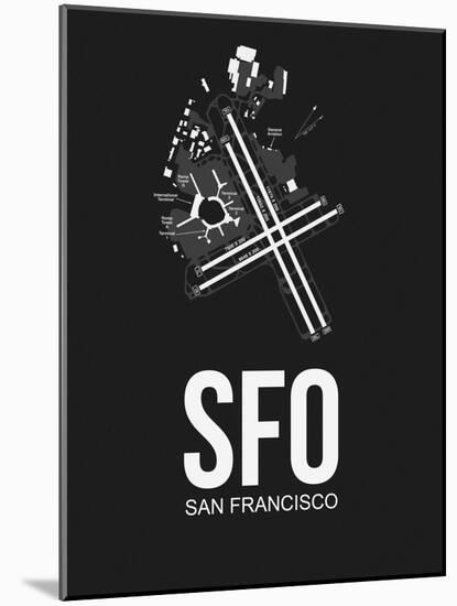 SFO San Francisco Airport Black-NaxArt-Mounted Art Print