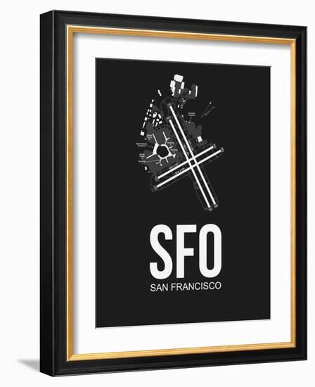 SFO San Francisco Airport Black-NaxArt-Framed Art Print