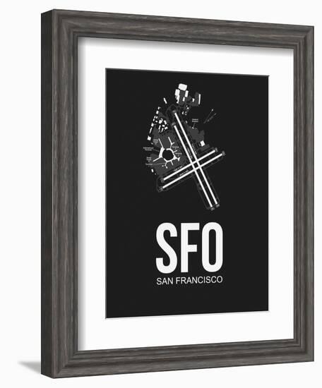 SFO San Francisco Airport Black-NaxArt-Framed Art Print