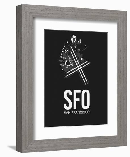 SFO San Francisco Airport Black-NaxArt-Framed Art Print