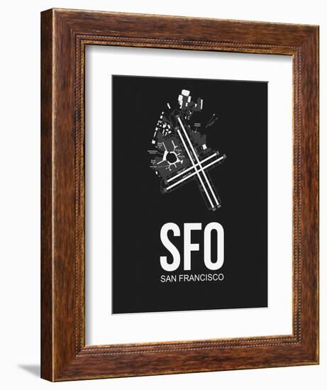 SFO San Francisco Airport Black-NaxArt-Framed Art Print