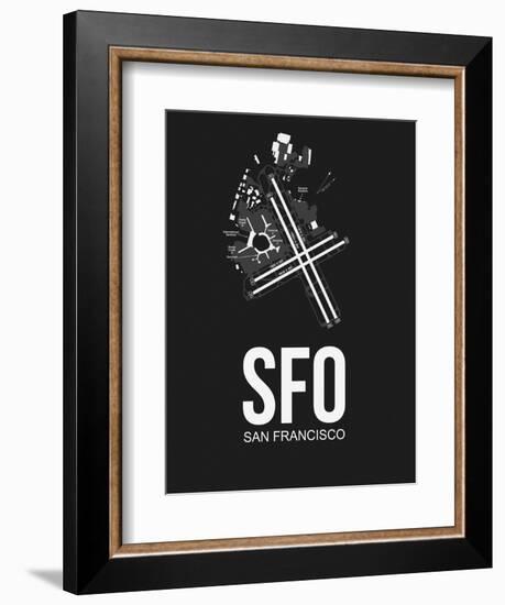 SFO San Francisco Airport Black-NaxArt-Framed Art Print