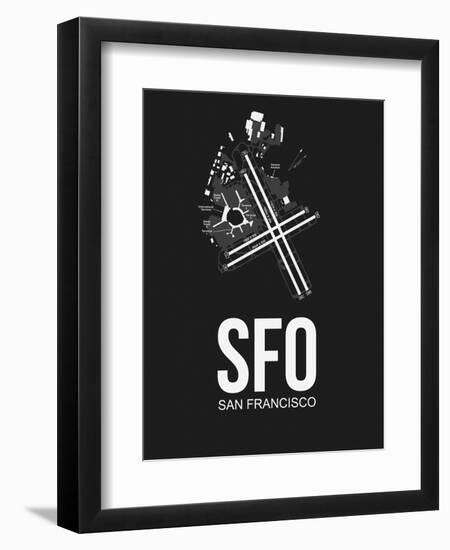SFO San Francisco Airport Black-NaxArt-Framed Art Print