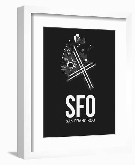 SFO San Francisco Airport Black-NaxArt-Framed Art Print