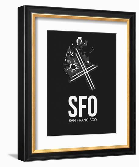 SFO San Francisco Airport Black-NaxArt-Framed Art Print