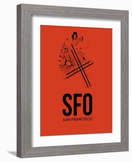 SFO San Francisco Airport Orange-NaxArt-Framed Art Print