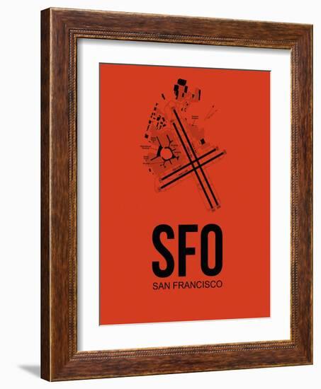 SFO San Francisco Airport Orange-NaxArt-Framed Art Print