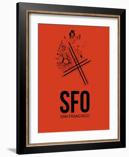 SFO San Francisco Airport Orange-NaxArt-Framed Art Print