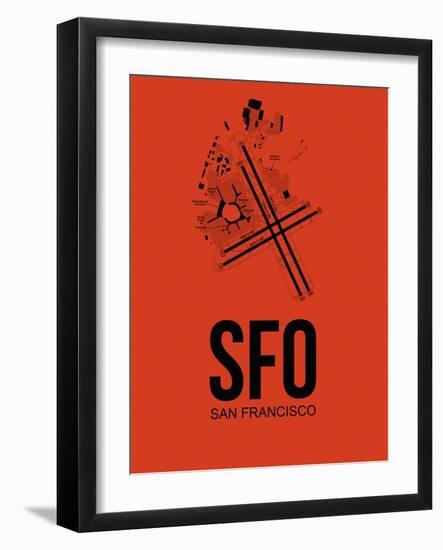 SFO San Francisco Airport Orange-NaxArt-Framed Art Print