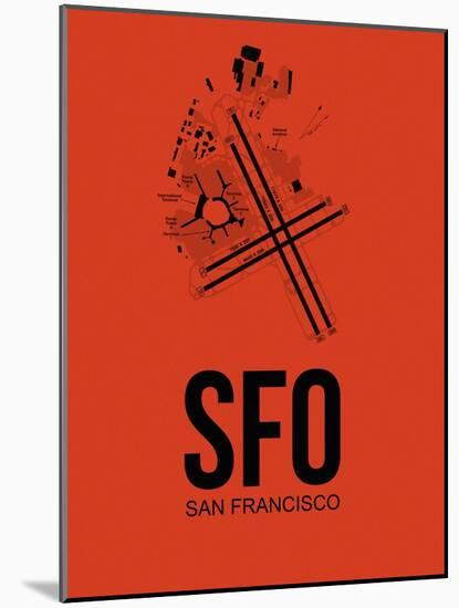 SFO San Francisco Airport Orange-NaxArt-Mounted Art Print