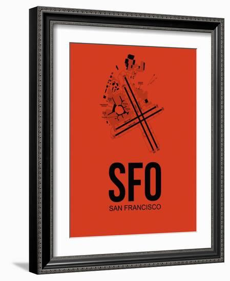 SFO San Francisco Airport Orange-NaxArt-Framed Art Print