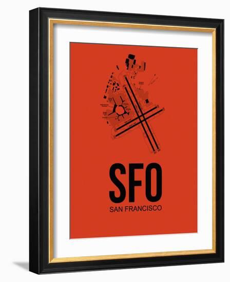 SFO San Francisco Airport Orange-NaxArt-Framed Art Print