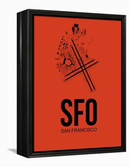 SFO San Francisco Airport Orange-NaxArt-Framed Stretched Canvas