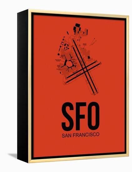 SFO San Francisco Airport Orange-NaxArt-Framed Stretched Canvas