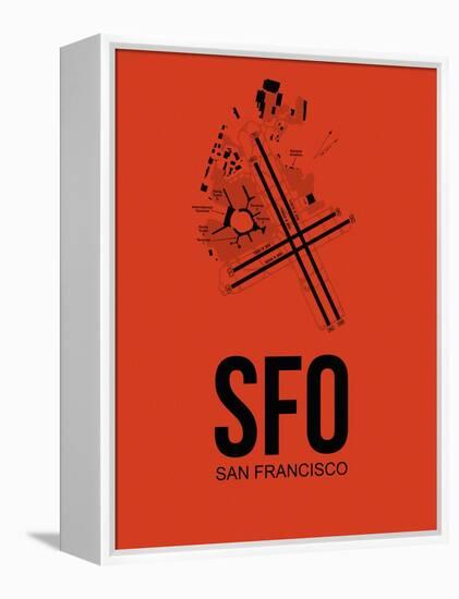 SFO San Francisco Airport Orange-NaxArt-Framed Stretched Canvas