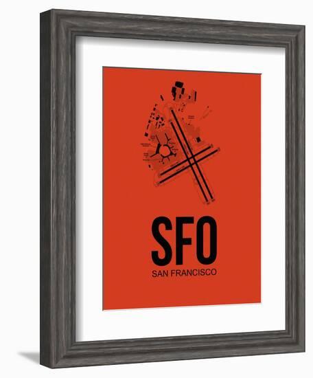 SFO San Francisco Airport Orange-NaxArt-Framed Art Print