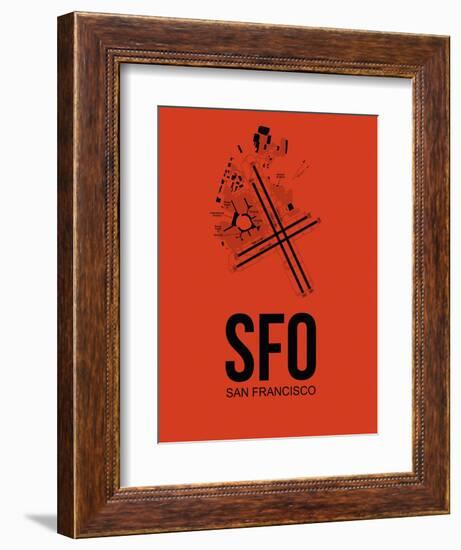 SFO San Francisco Airport Orange-NaxArt-Framed Art Print