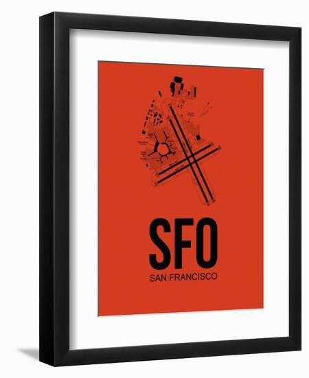 SFO San Francisco Airport Orange-NaxArt-Framed Art Print