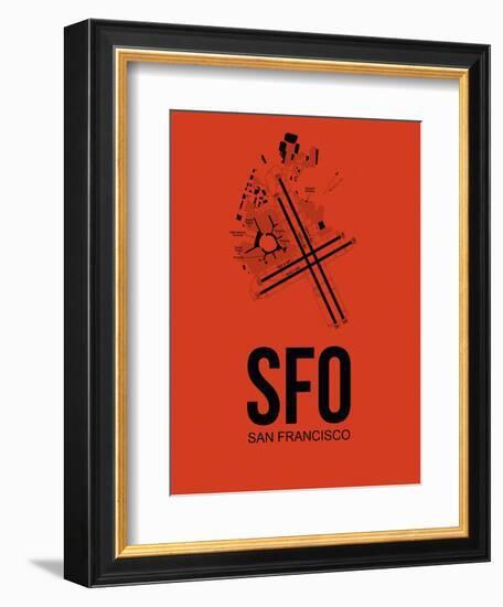 SFO San Francisco Airport Orange-NaxArt-Framed Art Print