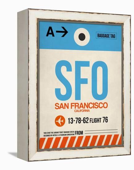 SFO San Francisco Luggage Tag 1-NaxArt-Framed Stretched Canvas