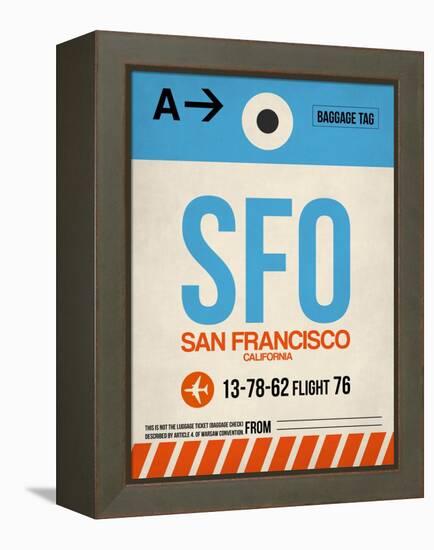 SFO San Francisco Luggage Tag 1-NaxArt-Framed Stretched Canvas