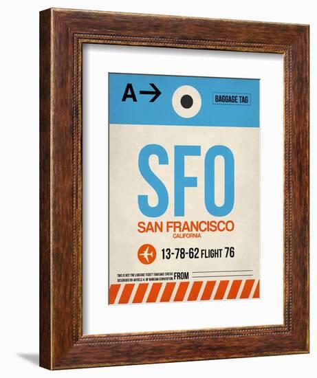 SFO San Francisco Luggage Tag 1-NaxArt-Framed Art Print