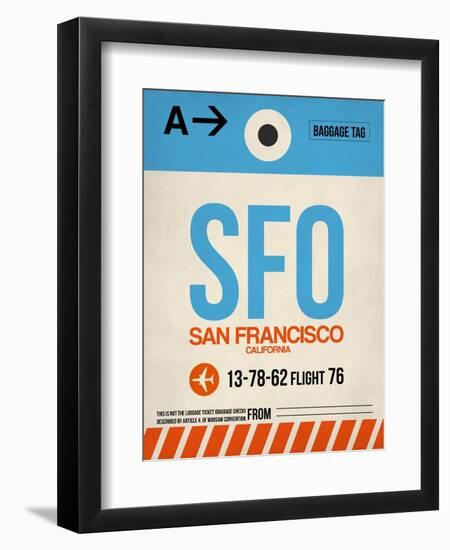 SFO San Francisco Luggage Tag 1-NaxArt-Framed Art Print