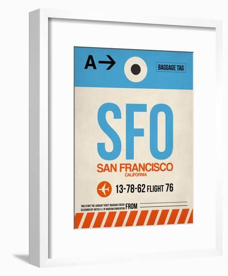 SFO San Francisco Luggage Tag 1-NaxArt-Framed Art Print