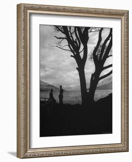 Sgt. Vincent Cafarella and Red Cross Worker Alice Sunbarger on Famous Banks of Lock Lomond-Hans Wild-Framed Photographic Print