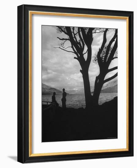 Sgt. Vincent Cafarella and Red Cross Worker Alice Sunbarger on Famous Banks of Lock Lomond-Hans Wild-Framed Photographic Print