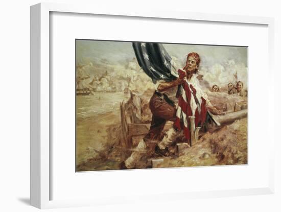 Sgt William Jasper Replacing the Flag (Cont)-Frederick Coffay Yohn-Framed Giclee Print