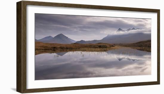 Sgurr nan Gillean mountain reflected in Loch nan Eilean, Glen Sligachan, Isle of SKye, Scotland. Au-Adam Burton-Framed Photographic Print