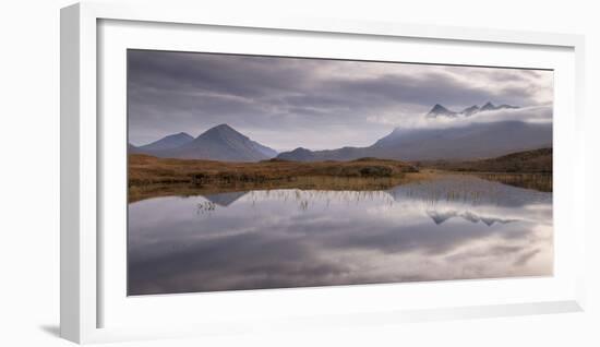 Sgurr nan Gillean mountain reflected in Loch nan Eilean, Glen Sligachan, Isle of SKye, Scotland. Au-Adam Burton-Framed Photographic Print