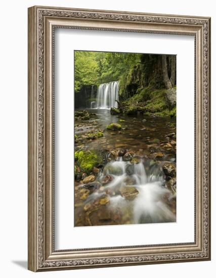 Sgwd Ddwli Uchaf (Upper Gushing Falls) waterfall, Wales-Ross Hoddinott-Framed Photographic Print