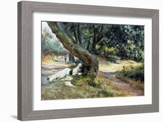 Shade in Olive Grove-Francesco Vinea-Framed Giclee Print