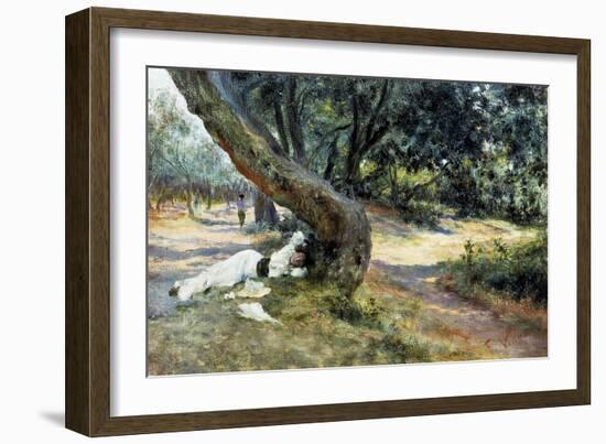 Shade in Olive Grove-Francesco Vinea-Framed Giclee Print