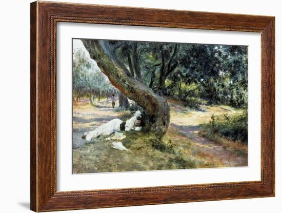 Shade in Olive Grove-Francesco Vinea-Framed Giclee Print