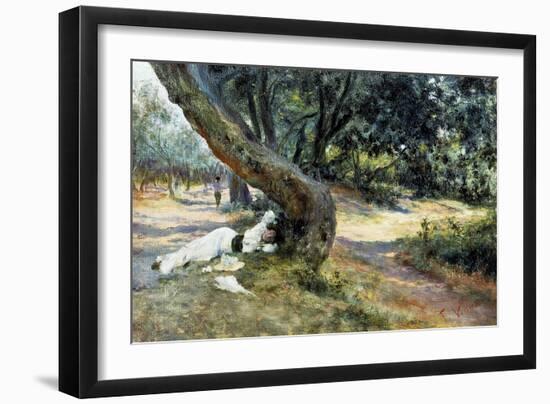 Shade in Olive Grove-Francesco Vinea-Framed Giclee Print