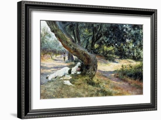 Shade in Olive Grove-Francesco Vinea-Framed Giclee Print